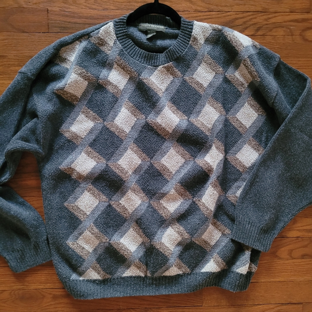 Vintage 90s Oversized Eclectic Grandpa Sweater XL